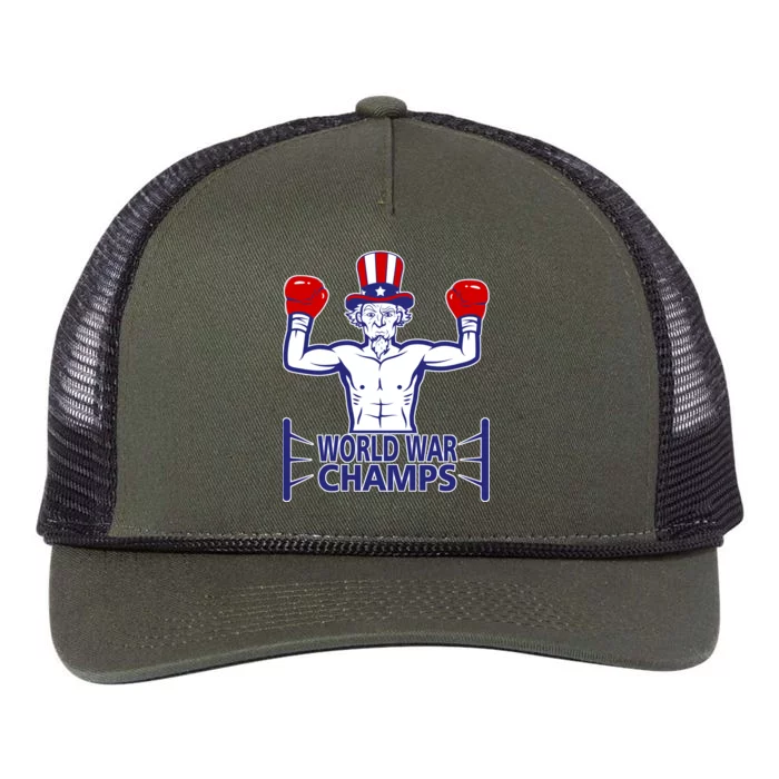 World War Champs Uncle Sam Retro Rope Trucker Hat Cap