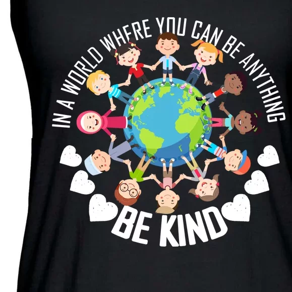 World Where You Can Be Kind Anti-Bullying Ladies Essential Flowy Tank