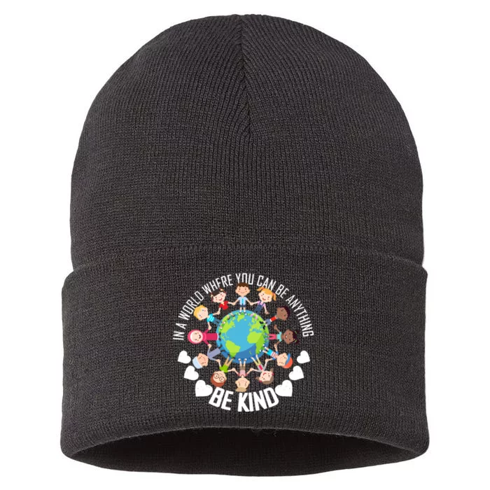 World Where You Can Be Kind Anti-Bullying Sustainable Knit Beanie