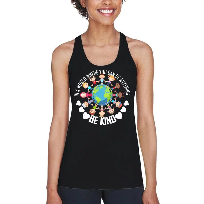 World Where You Can Be Kind Anti-Bullying Women's Racerback Tank