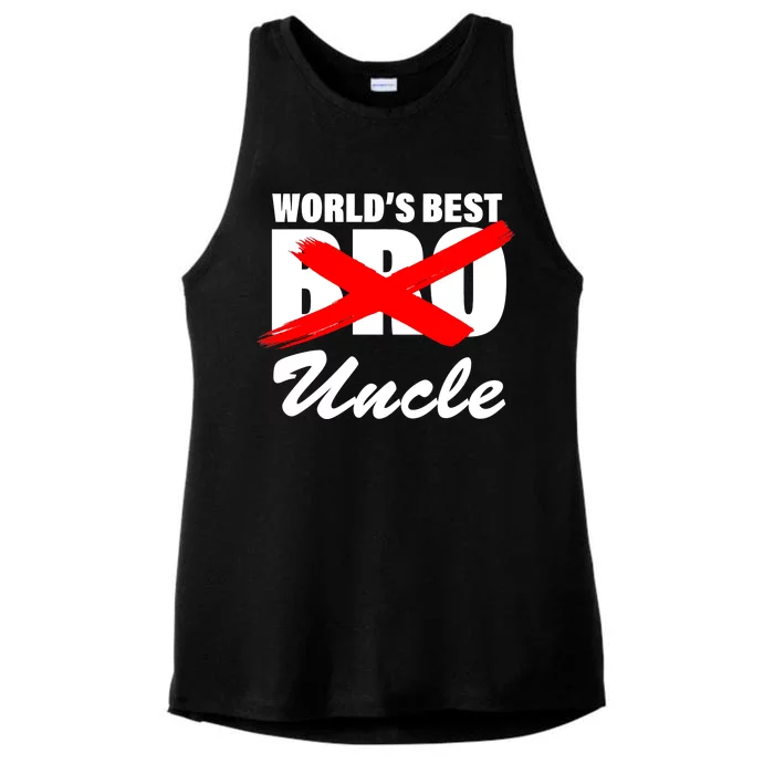 Worlds Best Bro (Uncle) Funny Ladies Tri-Blend Wicking Tank