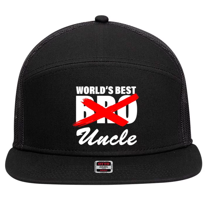 Worlds Best Bro (Uncle) Funny 7 Panel Mesh Trucker Snapback Hat