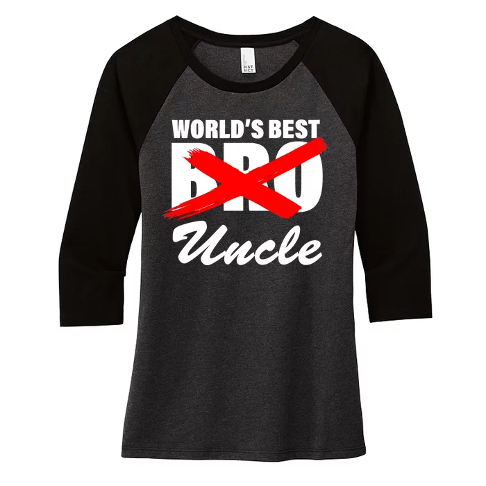 Worlds Best Bro (Uncle) Funny Women's Tri-Blend 3/4-Sleeve Raglan Shirt