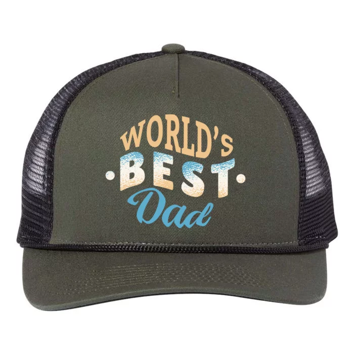 World's Best Dad Wave Retro Rope Trucker Hat Cap