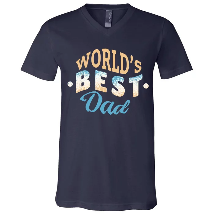 World's Best Dad Wave V-Neck T-Shirt