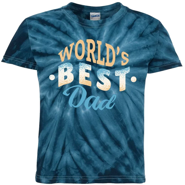 World's Best Dad Wave Kids Tie-Dye T-Shirt