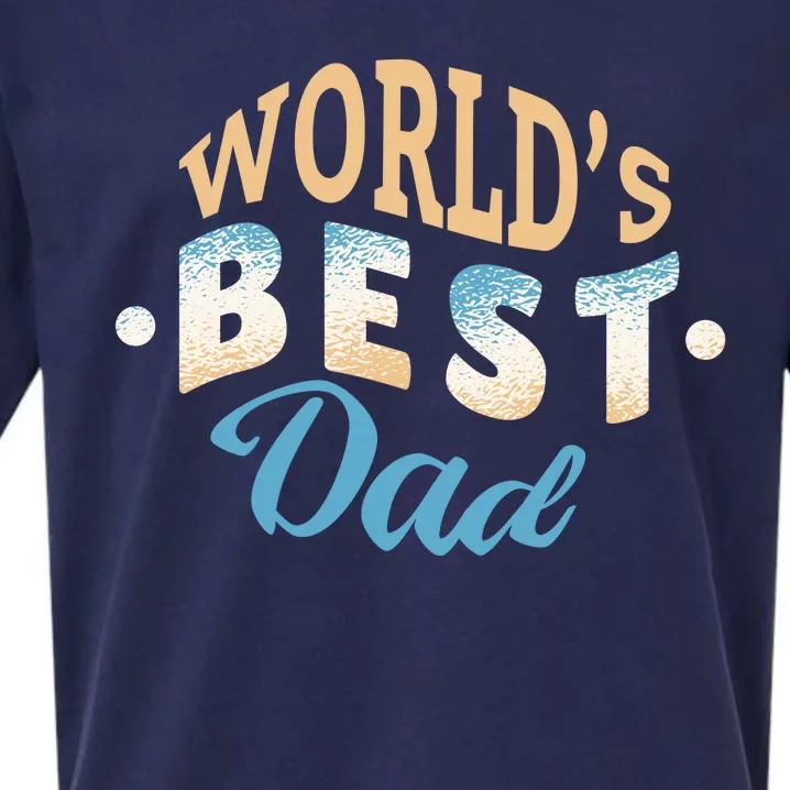 World's Best Dad Wave Sueded Cloud Jersey T-Shirt