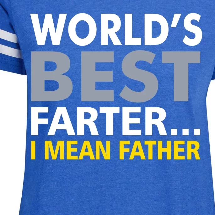 World's Best Farter I Mean Father Enza Ladies Jersey Football T-Shirt