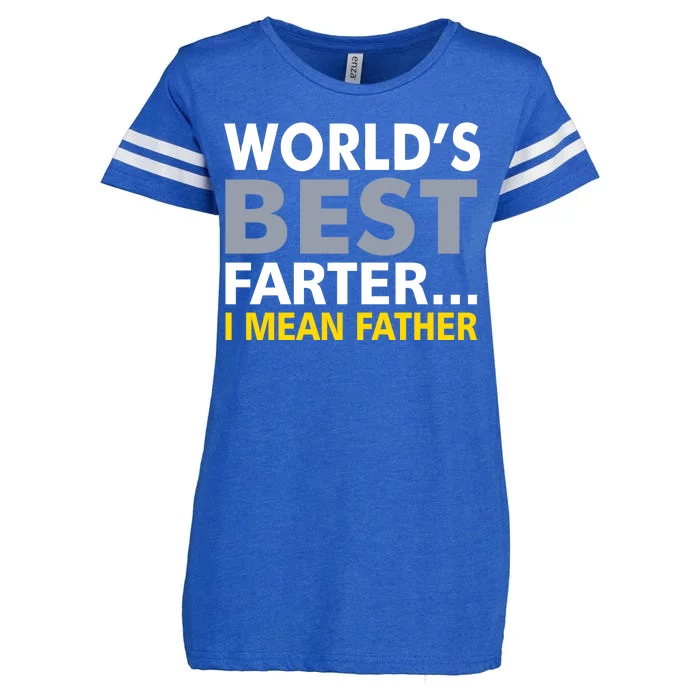 World's Best Farter I Mean Father Enza Ladies Jersey Football T-Shirt