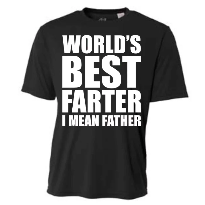 World's Best Farter I Mean Father Funny Dad Logo Cooling Performance Crew T-Shirt