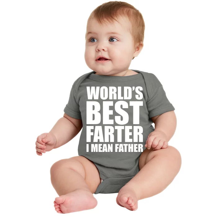 World's Best Farter I Mean Father Funny Dad Logo Baby Bodysuit