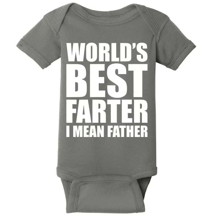 World's Best Farter I Mean Father Funny Dad Logo Baby Bodysuit