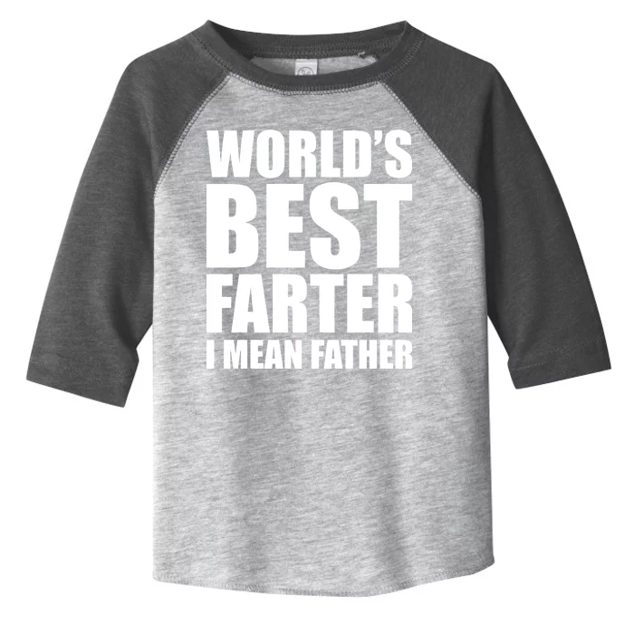 World's Best Farter I Mean Father Funny Dad Logo Toddler Fine Jersey T-Shirt