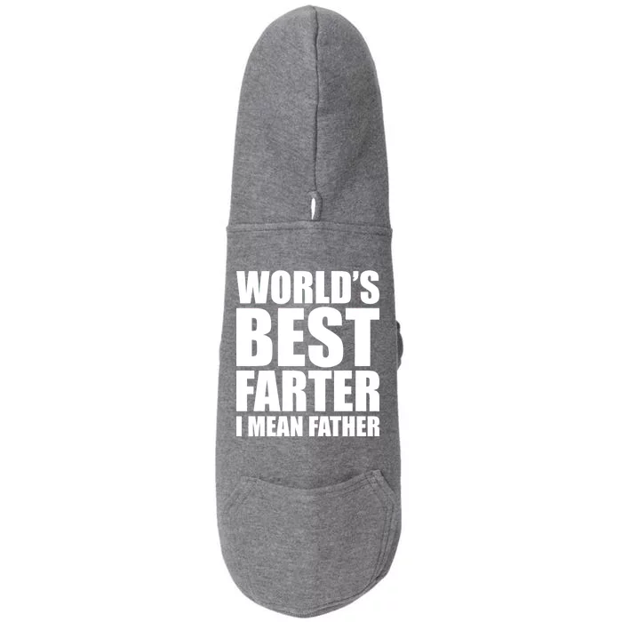 World's Best Farter I Mean Father Funny Dad Logo Doggie 3-End Fleece Hoodie