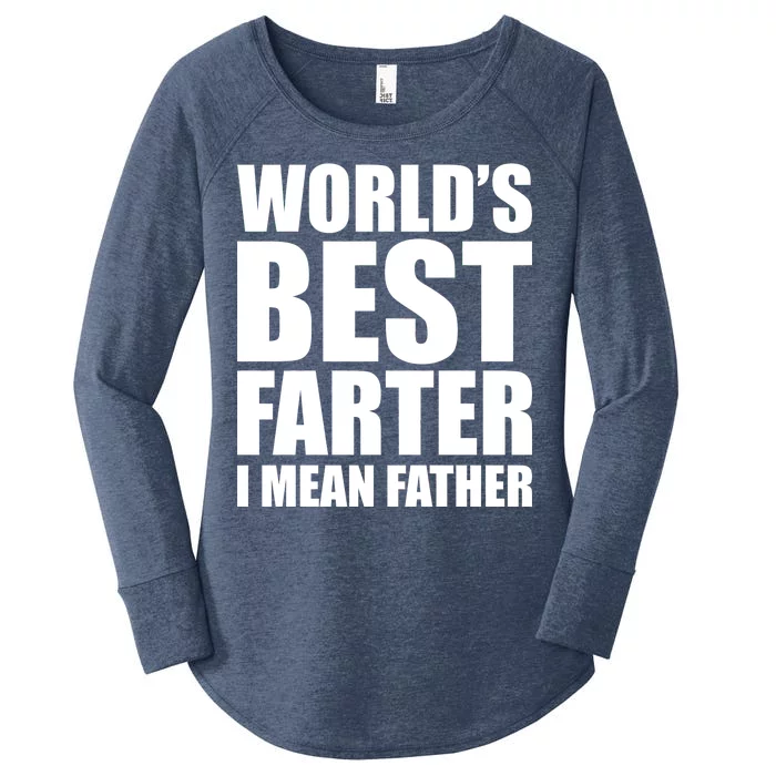 World's Best Farter I Mean Father Funny Dad Logo Women's Perfect Tri Tunic Long Sleeve Shirt