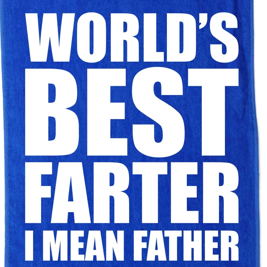 World's Best Farter I Mean Father Funny Dad Logo Platinum Collection Golf Towel