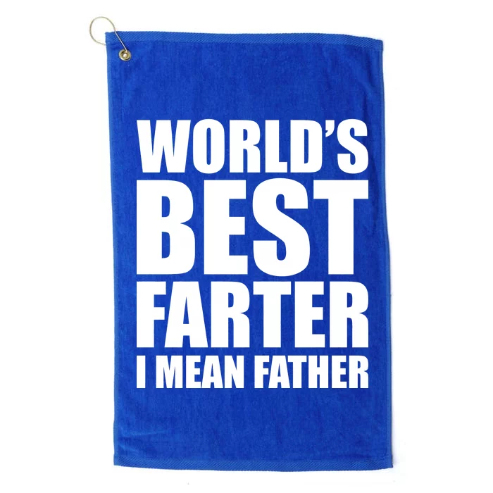 World's Best Farter I Mean Father Funny Dad Logo Platinum Collection Golf Towel