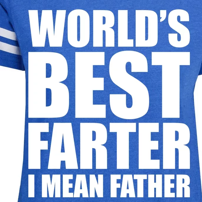 World's Best Farter I Mean Father Funny Dad Logo Enza Ladies Jersey Football T-Shirt