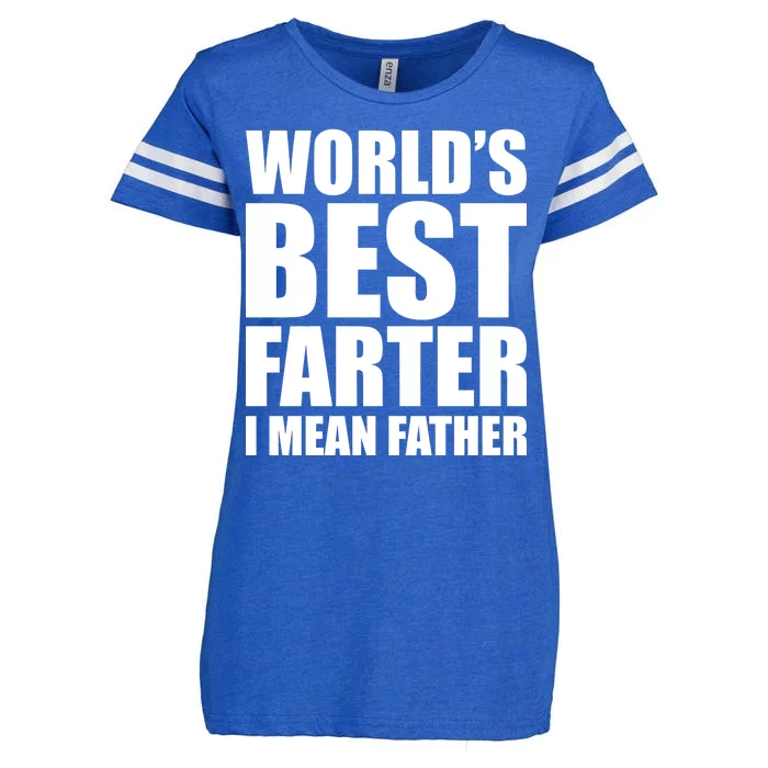 World's Best Farter I Mean Father Funny Dad Logo Enza Ladies Jersey Football T-Shirt