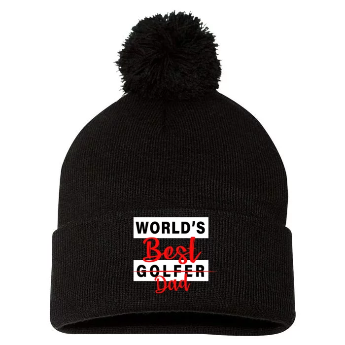 World's Best Golfer Dad Pom Pom 12in Knit Beanie