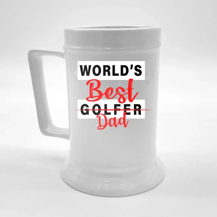 World's Best Golfer Dad Front & Back Beer Stein