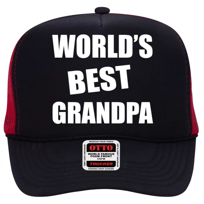 World's Best Grandpa High Crown Mesh Trucker Hat