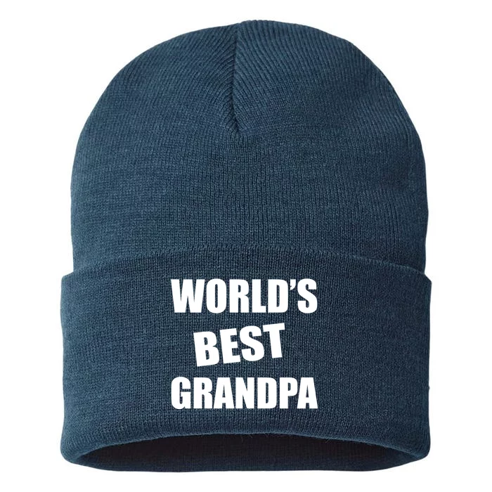 World's Best Grandpa Sustainable Knit Beanie