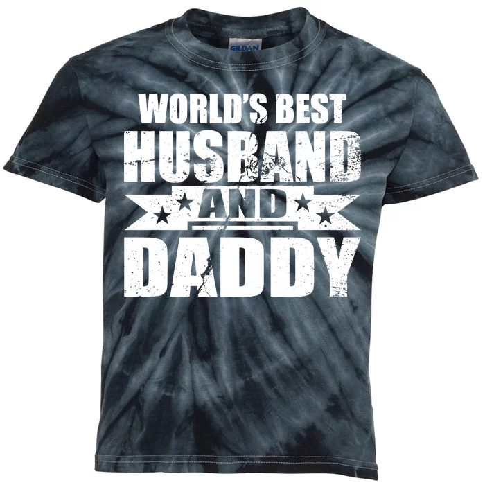 World's Best Husband And Daddy Kids Tie-Dye T-Shirt