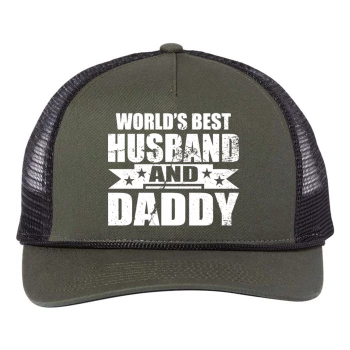 World's Best Husband And Daddy Retro Rope Trucker Hat Cap