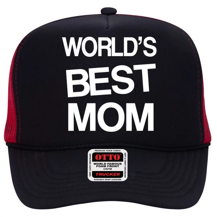 World's Best Mom High Crown Mesh Trucker Hat