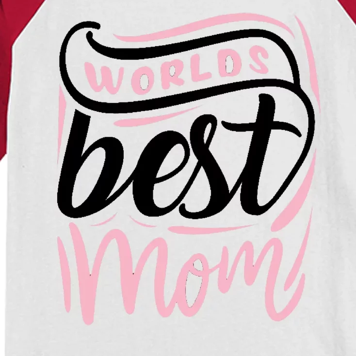 Worlds Best Mom Mothers Day Gift Kids Colorblock Raglan Jersey