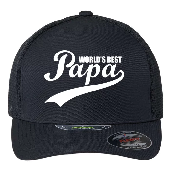 World's Best Papa Flexfit Unipanel Trucker Cap