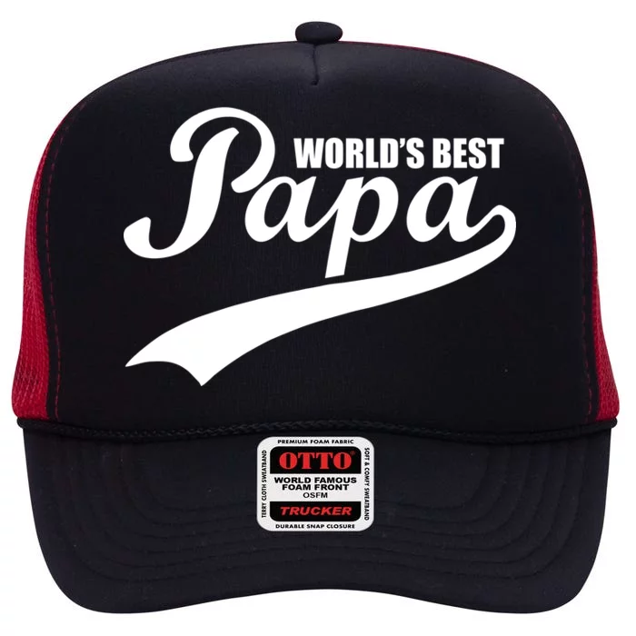 World's Best Papa High Crown Mesh Trucker Hat