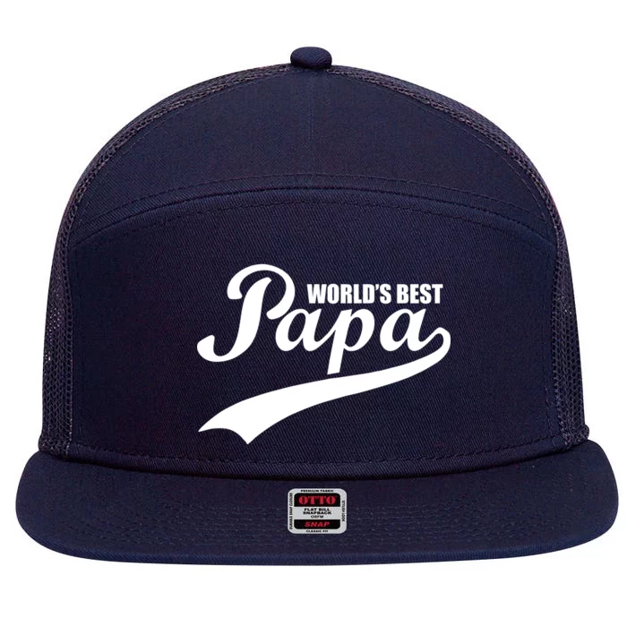 World's Best Papa 7 Panel Mesh Trucker Snapback Hat