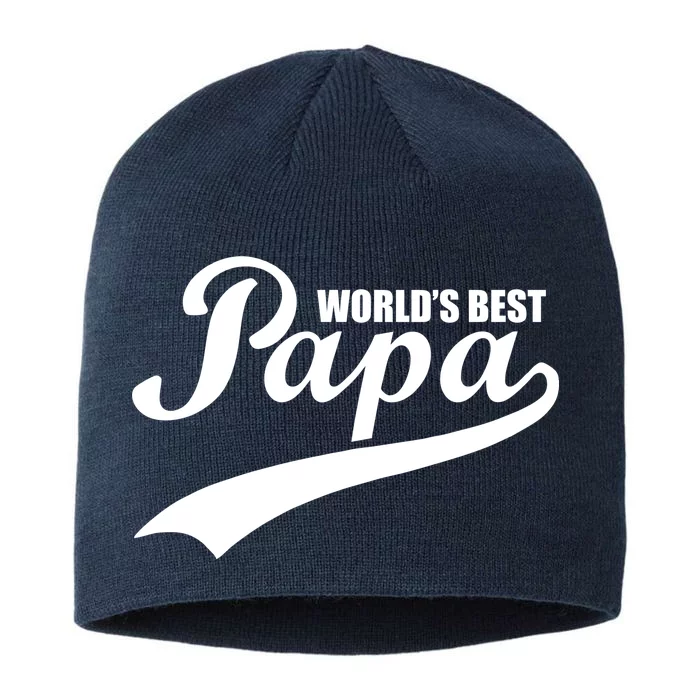 World's Best Papa 8 1/2in Sustainable Knit Beanie