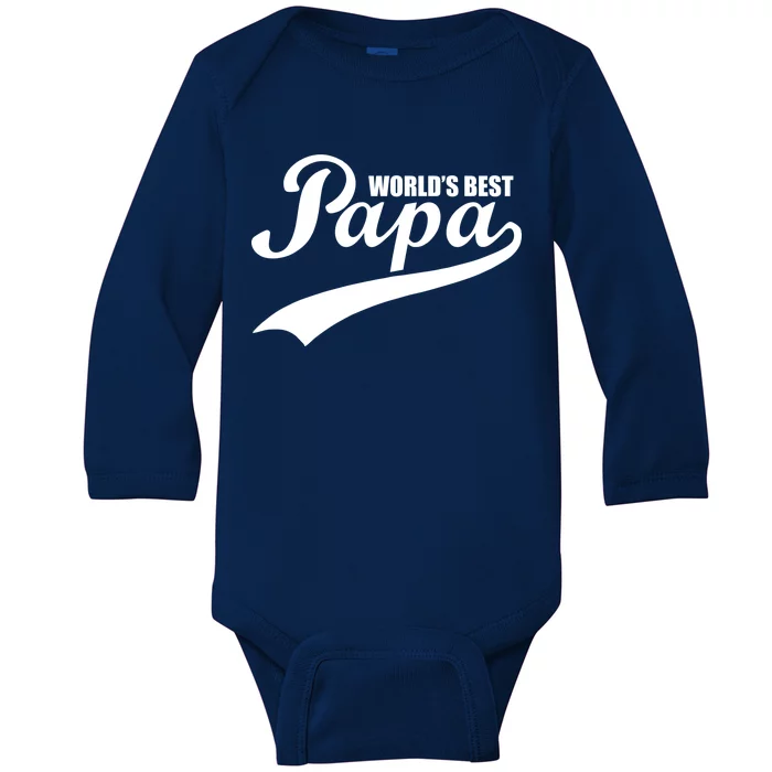 World's Best Papa Baby Long Sleeve Bodysuit