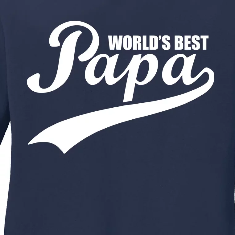 World's Best Papa Ladies Long Sleeve Shirt