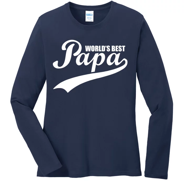 World's Best Papa Ladies Long Sleeve Shirt