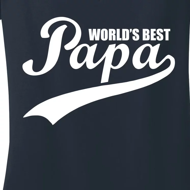 World's Best Papa Women's V-Neck T-Shirt