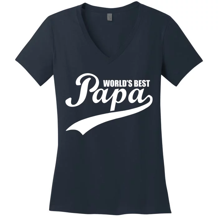 World's Best Papa Women's V-Neck T-Shirt