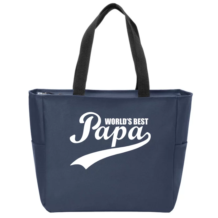 World's Best Papa Zip Tote Bag