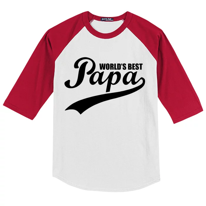 World's Best Papa Kids Colorblock Raglan Jersey