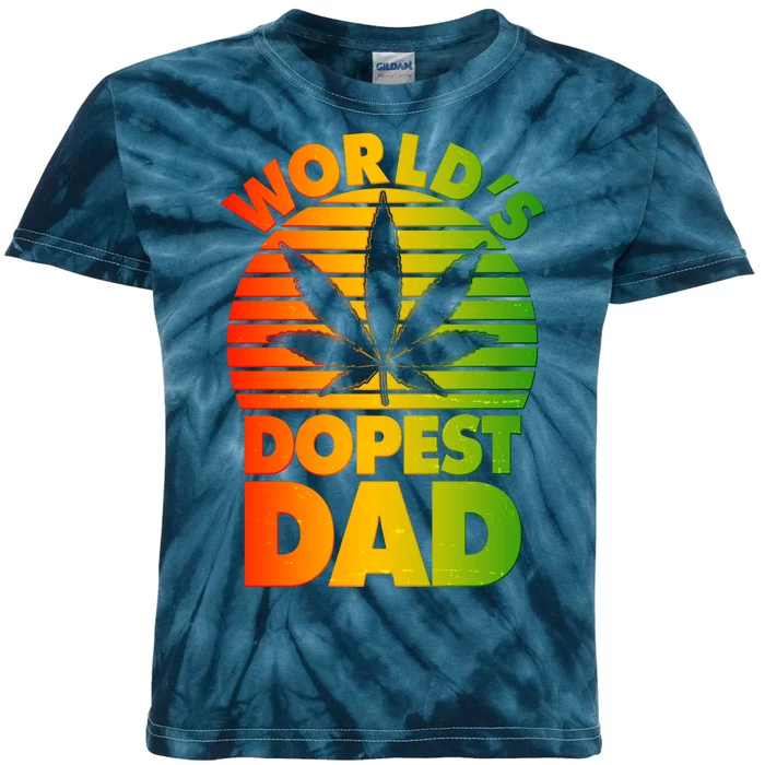 World's Dopest Dad Kids Tie-Dye T-Shirt