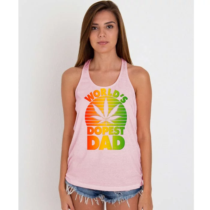 World's Dopest Dad Women's Knotted Racerback Tank