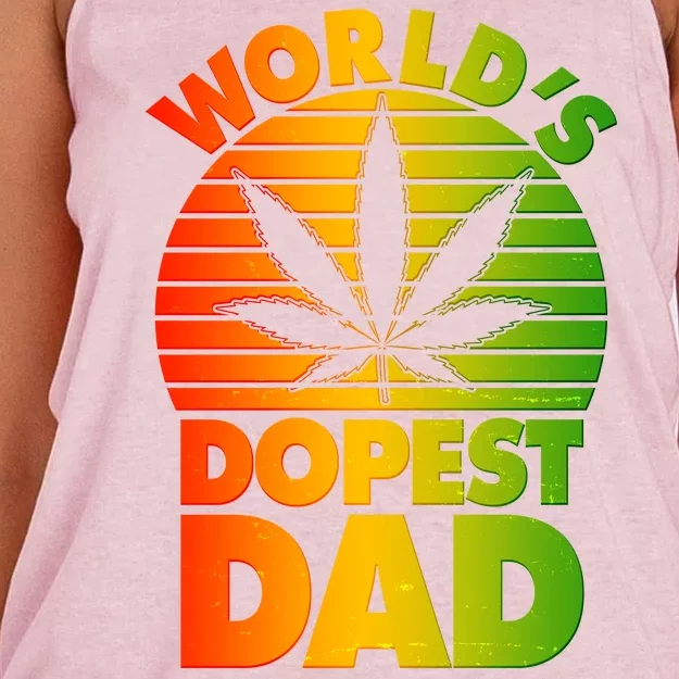 World's Dopest Dad Women's Knotted Racerback Tank