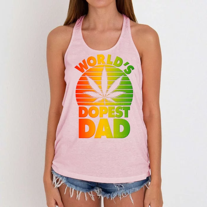 World's Dopest Dad Women's Knotted Racerback Tank