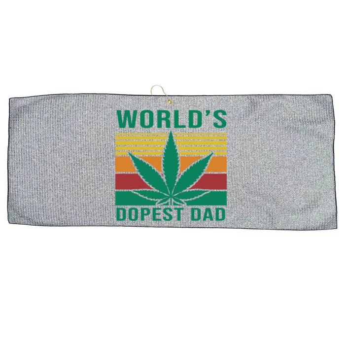 World's Dopest Dad Funny Retro Large Microfiber Waffle Golf Towel