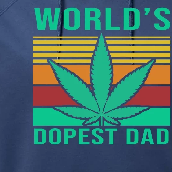 World's Dopest Dad Funny Retro Performance Fleece Hoodie