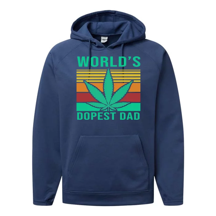 World's Dopest Dad Funny Retro Performance Fleece Hoodie