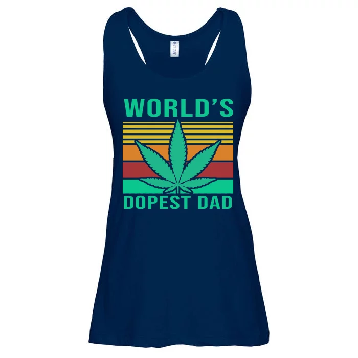 World's Dopest Dad Funny Retro Ladies Essential Flowy Tank